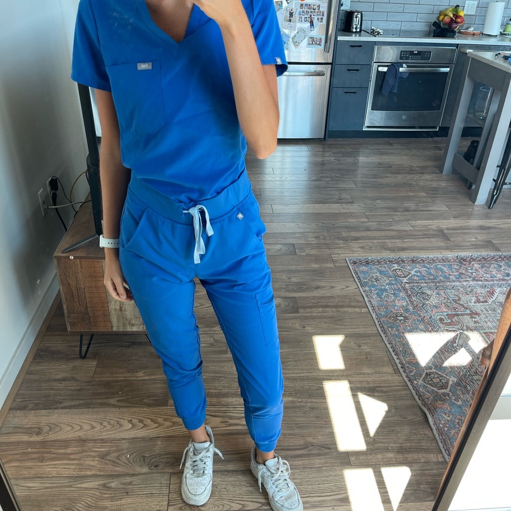 Figs Royal Blue Zamora Jogger Scrub Pants size XS
